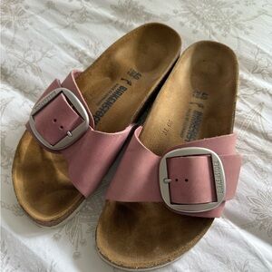 Birkenstock Rose Sandals with Metallic Buckle